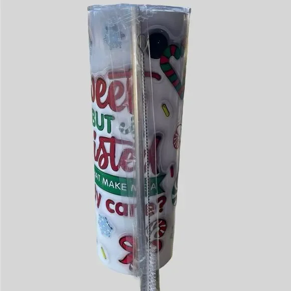 Sweet and Twisted Candy Cane Christmas 20oz Tumbler NEW - Picture 5 of 7